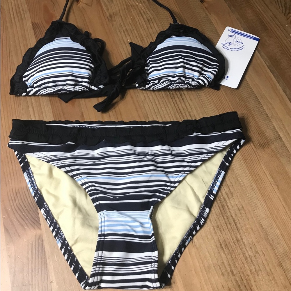 Bikini Stripped with Ruffles Size M